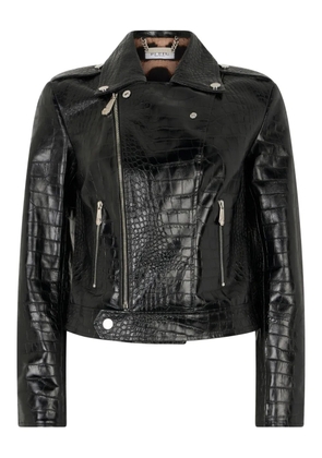 Philipp Plein croc-print zip-up jacket - Black