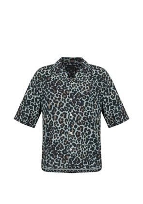 AllSaints leopard-pattern pocket shirt - Grey