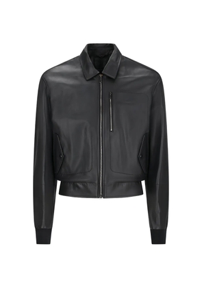 Desa 1972 zipped leather bomber jacket - Black
