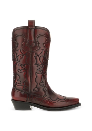 GANNI panelled western boots - Brown