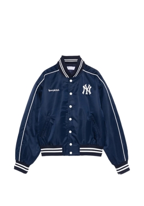 Sporty & Rich Daisy logo-embroidered bomber jacket - Blue