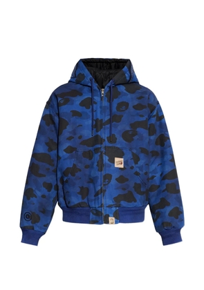 A BATHING APE® camouflage-print hooded jacket - Black