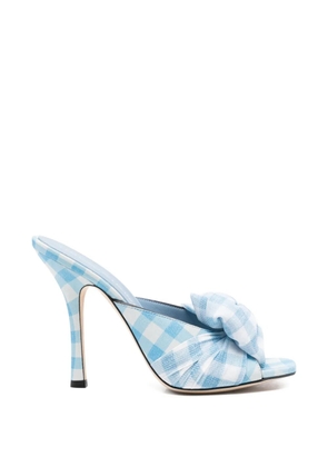 Ermanno Scervino bow gingham sandals - Blue