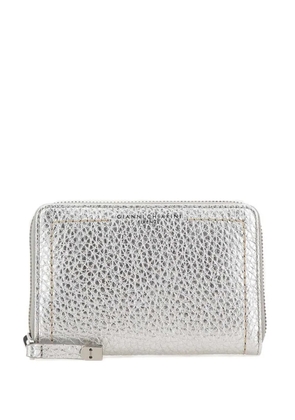GIANNI CHIARINI maxi-grain zip wallet - Silver