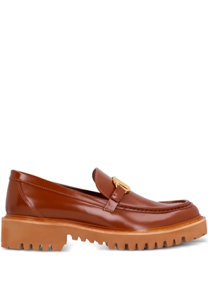Valentino Garavani Vlogo leather loafers - Brown