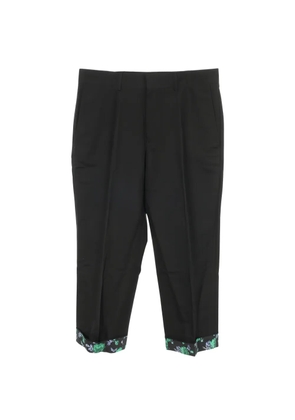 Christian Dior Pre-Owned 2010s floral-cuffs cotton trousers - Black