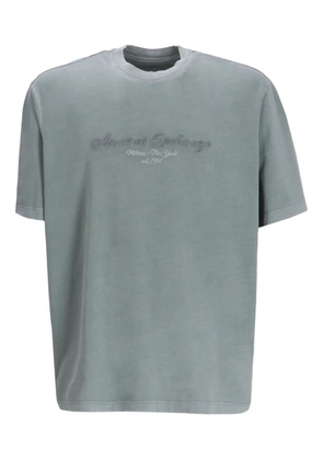 Armani Exchange logo-embroidered T-shirt - Blue