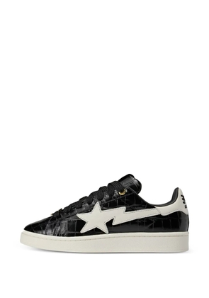 adidas star appliqué reptile-effect sneakers - Black