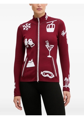 NEWLAND graphic zip ski top - Red