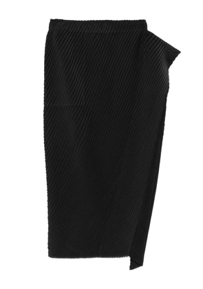 Issey Miyake Paper Bag pleated asymmetric skirt - Black