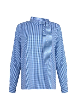LIU JO rhinestone-embelished bow-collar blouse - Blue