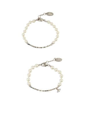 Vivienne Westwood pearl-embellished logo bracelet - Silver