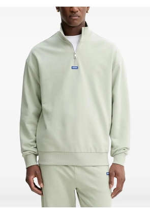 HUGO half-zip logo-patch sweatshirt - Green