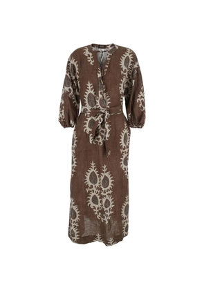 Bazar Deluxe printed tie-waist maxi dress - Brown
