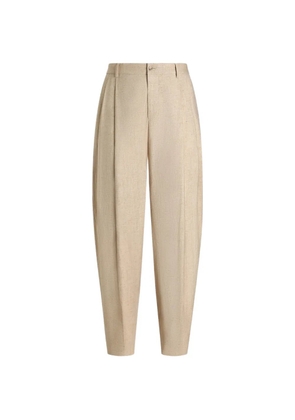 Dolce & Gabbana hemp and silk trousers with tweed effect - Neutrals