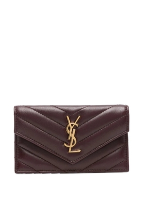 Saint Laurent Cassandre matelassé wallet - Brown