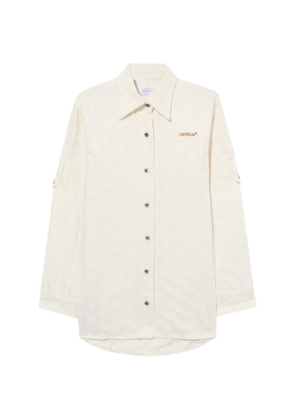 Off-White star-jacquard shirt jacket - Neutrals