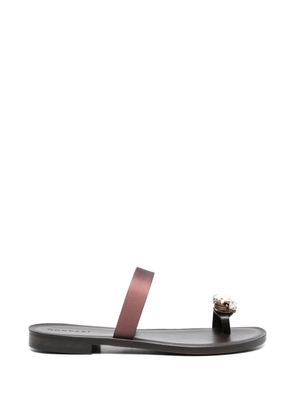 Donnarì embellished leather sandals - Brown