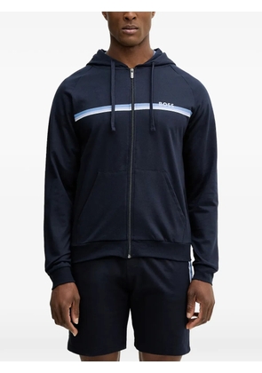BOSS striped zip-up hoodie - Blue
