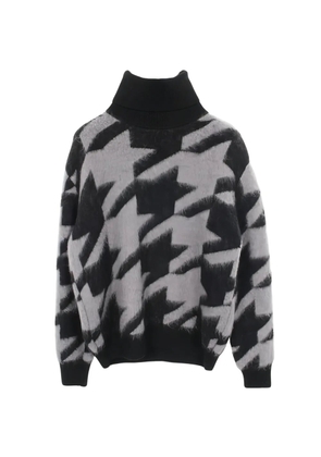 Givenchy Pre-Owned 2010s houndstooth turtleneck knitted sweater - Black