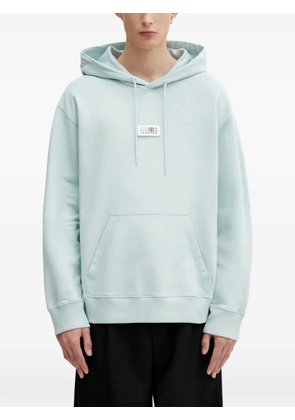 MM6 Maison Margiela logo-patch hoodie - Blue