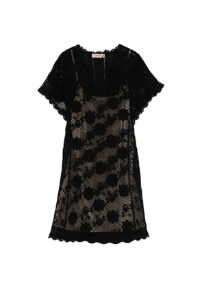 TWINSET floral-appliqué lace dress - Black