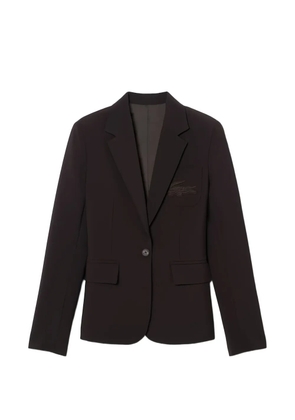 Lacoste logo-patch blazer - Brown