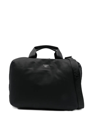 Emporio Armani logo-plaque luggage - Black