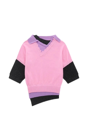 ALL IN collared lace top - Pink