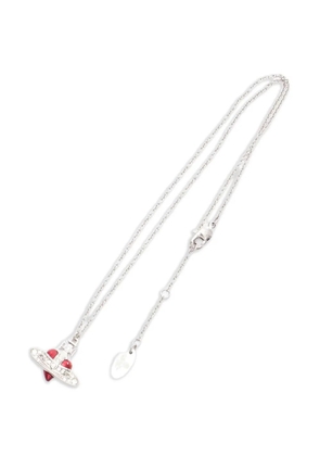 Vivienne Westwood Pre-Owned 2020s Diamante Heart Orb necklace - Silver