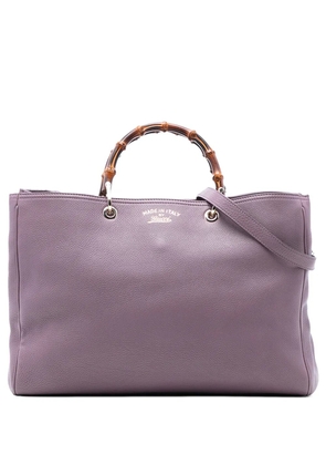 Gucci Pre-Owned 2016-2025 Large Calfskin Bamboo Shopper satchel - Purple