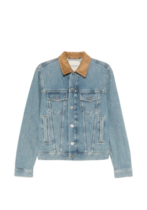 Jacob Cohën leather-collar jacket - Blue