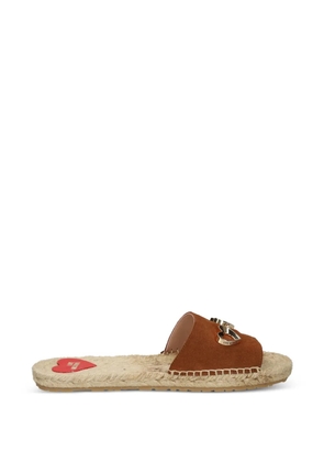 Love Moschino heart-appliqué flat espadrilles - Brown
