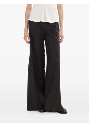 NISSA wide-leg linen trousers - Black