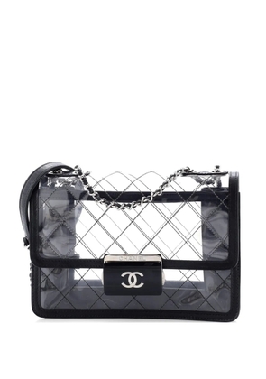 CHANEL Pre-Owned Beauty Lock Flap Bag Quilted PVC With Lambskin Large shoulder bag - Black