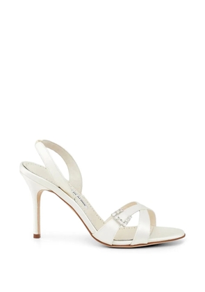 Manolo Blahnik Ramisli crystal-embellished strap sandals - White
