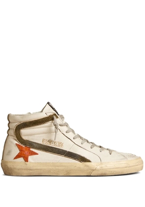 Golden Goose Slide leather high-top sneakers - Neutrals