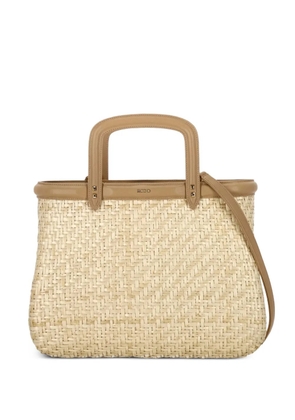 Rodo top handle wicker tote bag - Neutrals