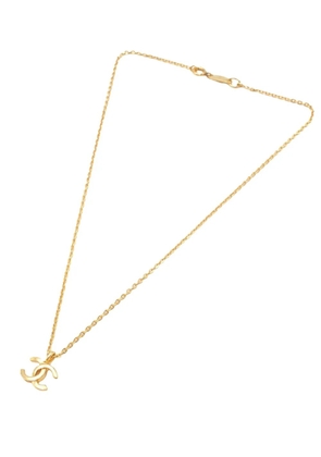 CHANEL Pre-Owned 1982 CC Gold Plated Pendant Necklace costume necklace