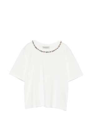ERMANNO FIRENZE embellished crew-neck T-shirt - White