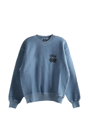 Stüssy Dice Pig Dyed Crew printed sweatshirt - Blue