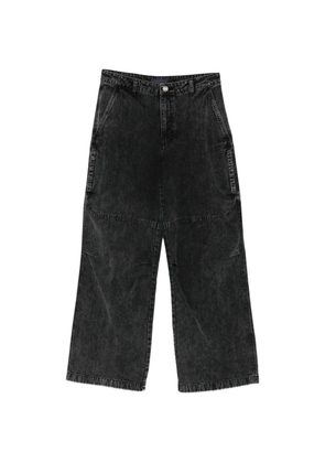Juun.J washed denim panelled jeans - Black