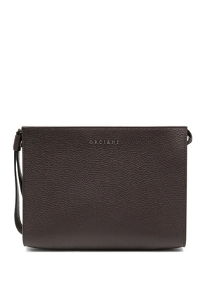 Orciani leather clutch bag - Brown