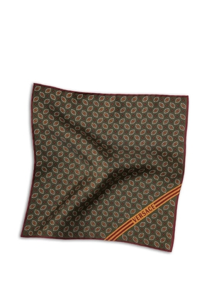Versace printed silk twill pocket square - Green