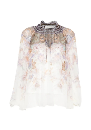 ZIMMERMANN Luna billow paisley blouse - Neutrals