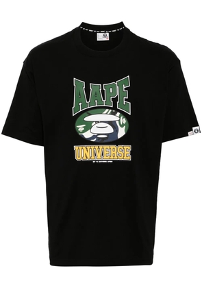 AAPE BY *A BATHING APE® Moonface logo college T-shirt - Black