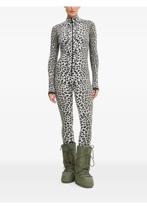 NEWLAND zip leopard-print jumpsuit - White