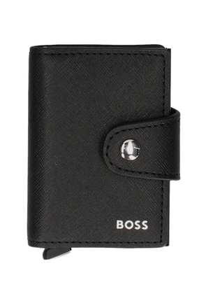 BOSS snap-button leather wallet - Black
