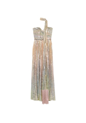 Elie Saab sequin tassel maxi dress (set of three) - Neutrals