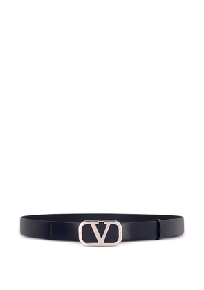Valentino Garavani logo-plaque leather belt - Black
